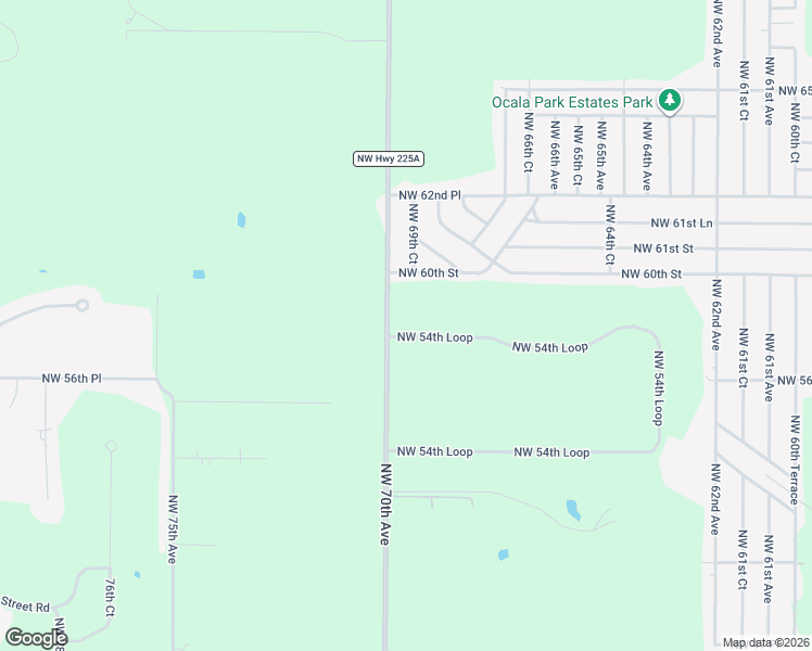map of restaurants, bars, coffee shops, grocery stores, and more near 6948 Northwest 54th Loop in Ocala