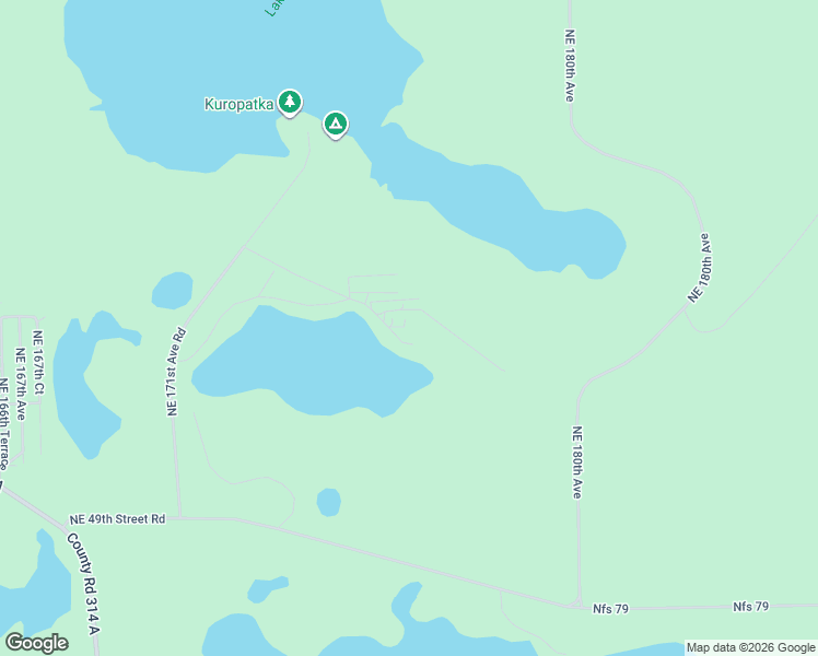 map of restaurants, bars, coffee shops, grocery stores, and more near 17624 Northeast 61st Street Road in Silver Springs