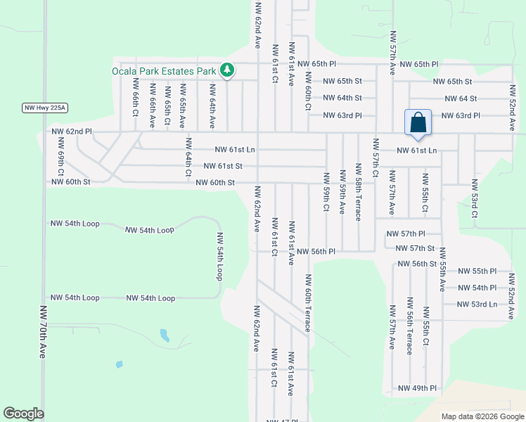 map of restaurants, bars, coffee shops, grocery stores, and more near 5920 Northwest 62nd Avenue in Ocala
