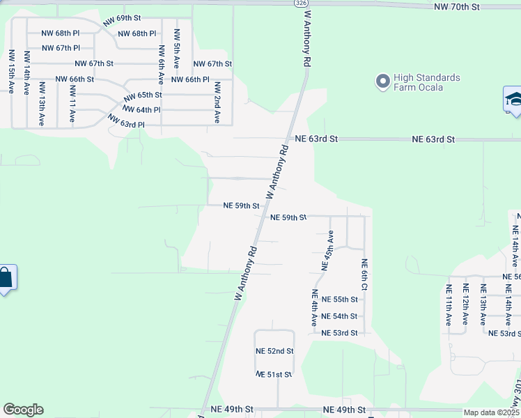 map of restaurants, bars, coffee shops, grocery stores, and more near 90 Northeast 59th Street in Ocala
