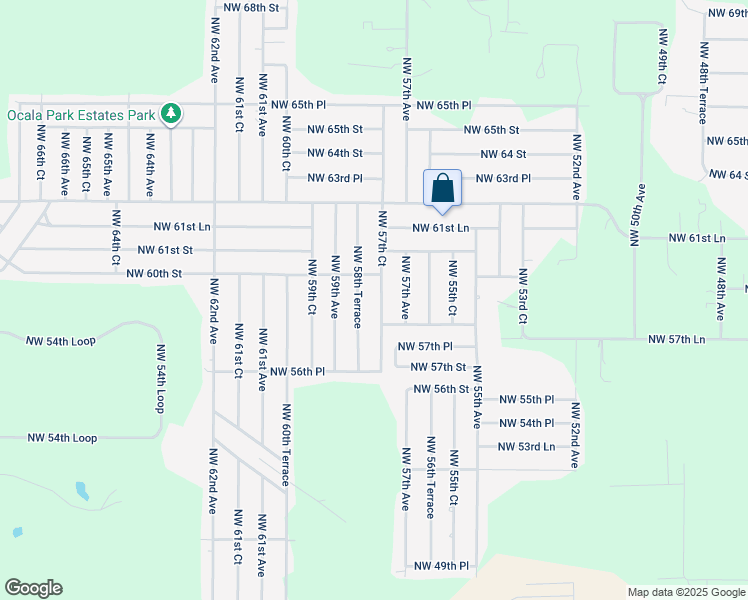 map of restaurants, bars, coffee shops, grocery stores, and more near 5920 Northwest 57th Court in Ocala