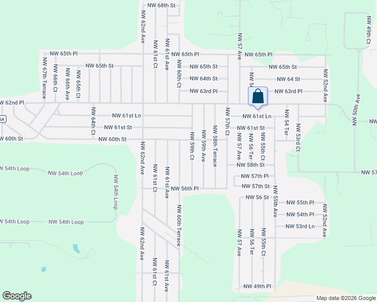 map of restaurants, bars, coffee shops, grocery stores, and more near 5900 Northwest 59th Court in Ocala
