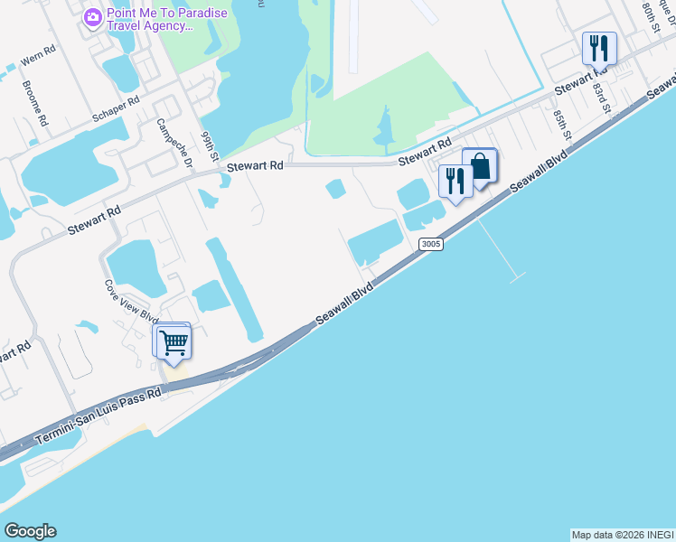 map of restaurants, bars, coffee shops, grocery stores, and more near in Galveston