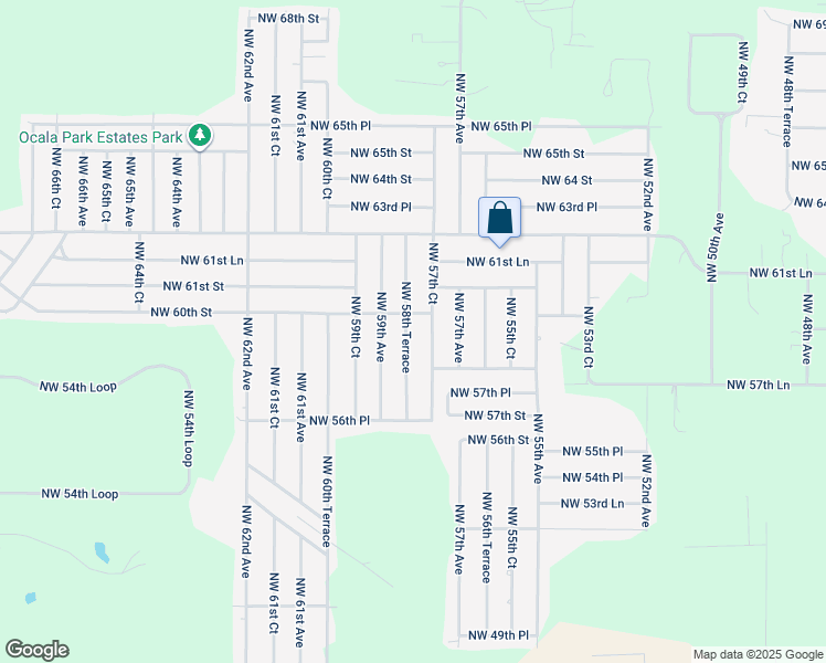 map of restaurants, bars, coffee shops, grocery stores, and more near 5920 Northwest 57th Court in Ocala