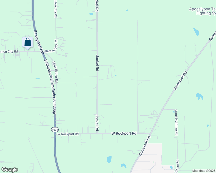 map of restaurants, bars, coffee shops, grocery stores, and more near 18150 Jackel Road in Von Ormy