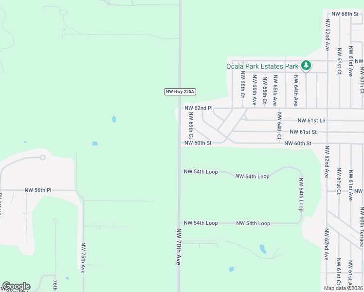 map of restaurants, bars, coffee shops, grocery stores, and more near 6948 Northwest 54th Loop in Ocala