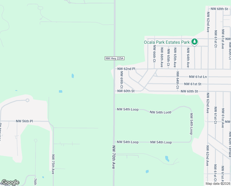 map of restaurants, bars, coffee shops, grocery stores, and more near 6990 Northwest 60th Street in Ocala