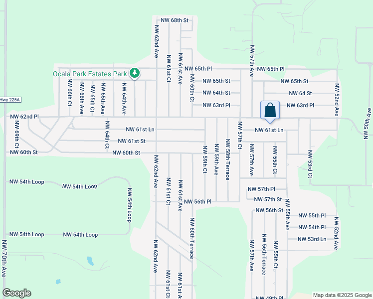map of restaurants, bars, coffee shops, grocery stores, and more near 6069 Northwest 60th Street in Ocala