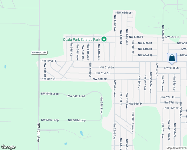map of restaurants, bars, coffee shops, grocery stores, and more near 6420 Northwest 61st Street in Ocala