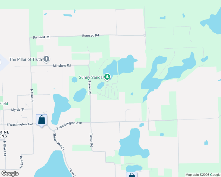 map of restaurants, bars, coffee shops, grocery stores, and more near 401-499 Palm Ave in Pierson