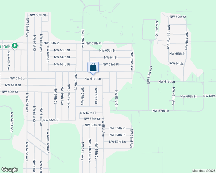 map of restaurants, bars, coffee shops, grocery stores, and more near 6065 Northwest 55th Avenue in Ocala
