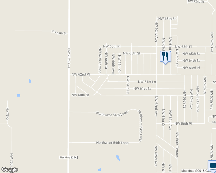 map of restaurants, bars, coffee shops, grocery stores, and more near 6651 Northwest 61st Street in Ocala