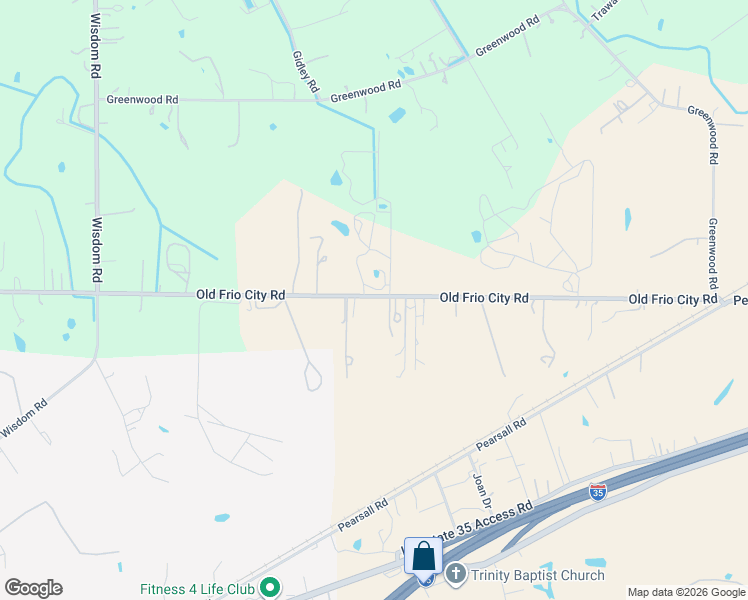 map of restaurants, bars, coffee shops, grocery stores, and more near 14326 Old Frio City Road in Lytle
