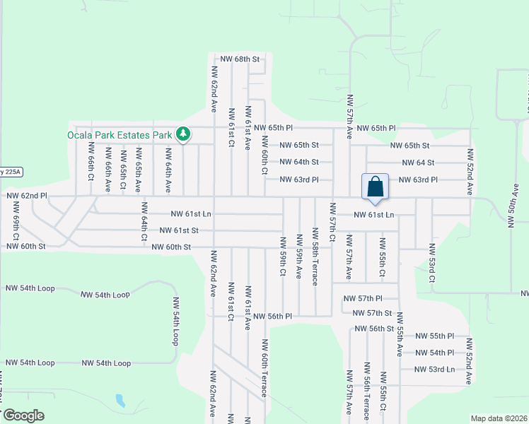map of restaurants, bars, coffee shops, grocery stores, and more near 6049 Northwest 61st Lane in Ocala