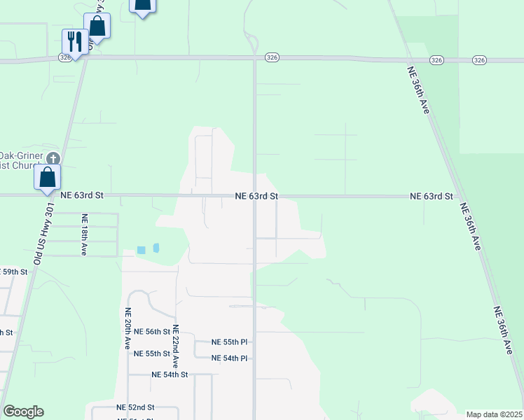map of restaurants, bars, coffee shops, grocery stores, and more near 6240 Northeast 26th Avenue in Ocala