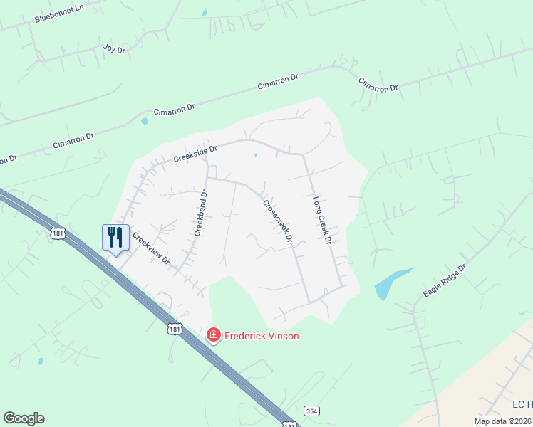 map of restaurants, bars, coffee shops, grocery stores, and more near 202 Crosscreek Drive in Floresville