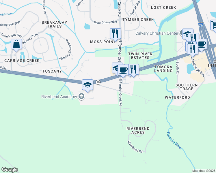 map of restaurants, bars, coffee shops, grocery stores, and more near 2009 Old Tomoka Road in Ormond Beach