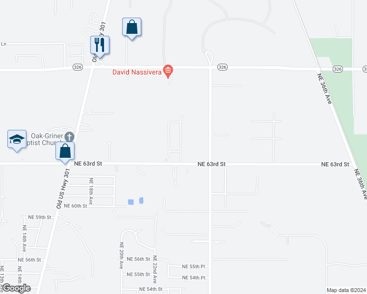 map of restaurants, bars, coffee shops, grocery stores, and more near 6409 Northeast 23rd Avenue in Ocala