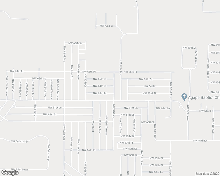 map of restaurants, bars, coffee shops, grocery stores, and more near 5820 Northwest 64 Street in Ocala