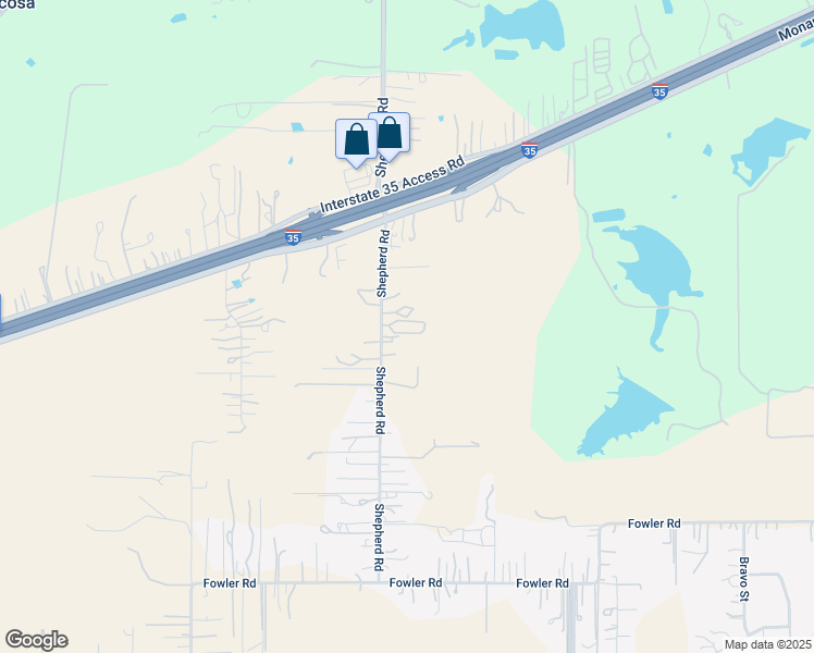 map of restaurants, bars, coffee shops, grocery stores, and more near 17180 Shepherd Road in Atascosa