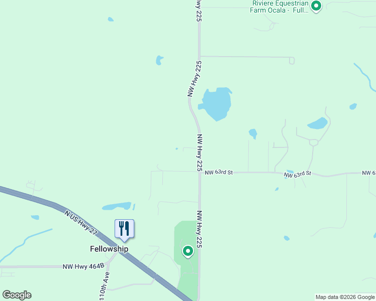 map of restaurants, bars, coffee shops, grocery stores, and more near 6450 Northwest Highway 225 in Ocala