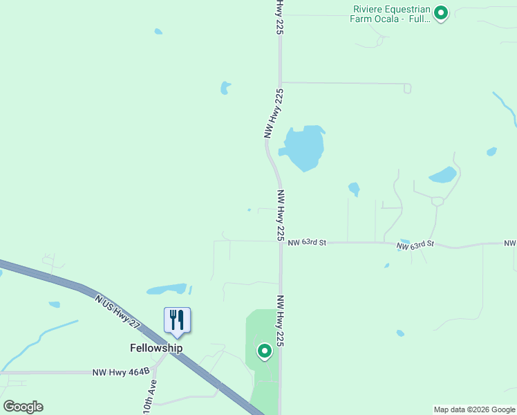 map of restaurants, bars, coffee shops, grocery stores, and more near 6450 Northwest Highway 225 in Ocala