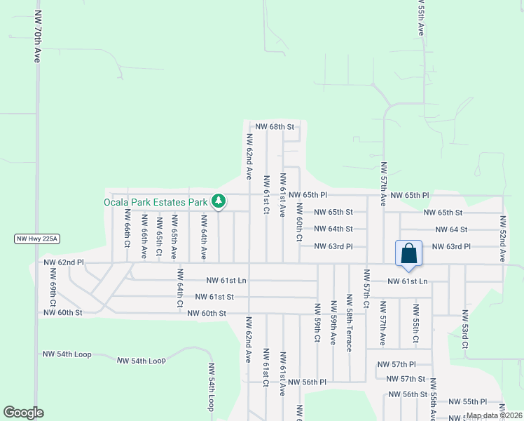 map of restaurants, bars, coffee shops, grocery stores, and more near 6477 Northwest 61st Court in Ocala
