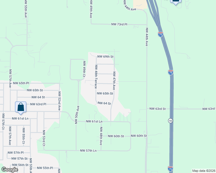 map of restaurants, bars, coffee shops, grocery stores, and more near 4749 Northwest 66th Street in Ocala
