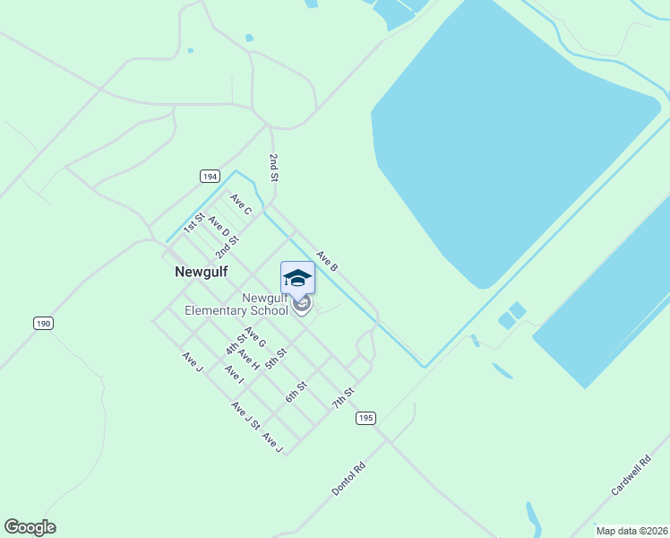 map of restaurants, bars, coffee shops, grocery stores, and more near Avenue B in Wharton County