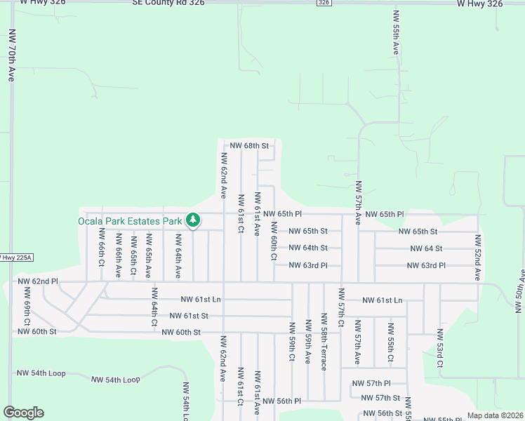map of restaurants, bars, coffee shops, grocery stores, and more near 6575 Northwest 61st Avenue in Ocala
