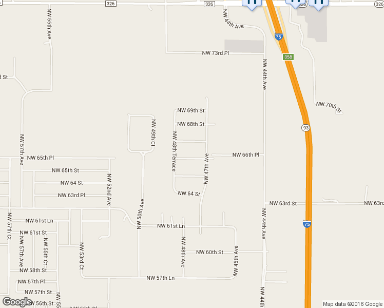 map of restaurants, bars, coffee shops, grocery stores, and more near 4749 Northwest 66th Street in Ocala