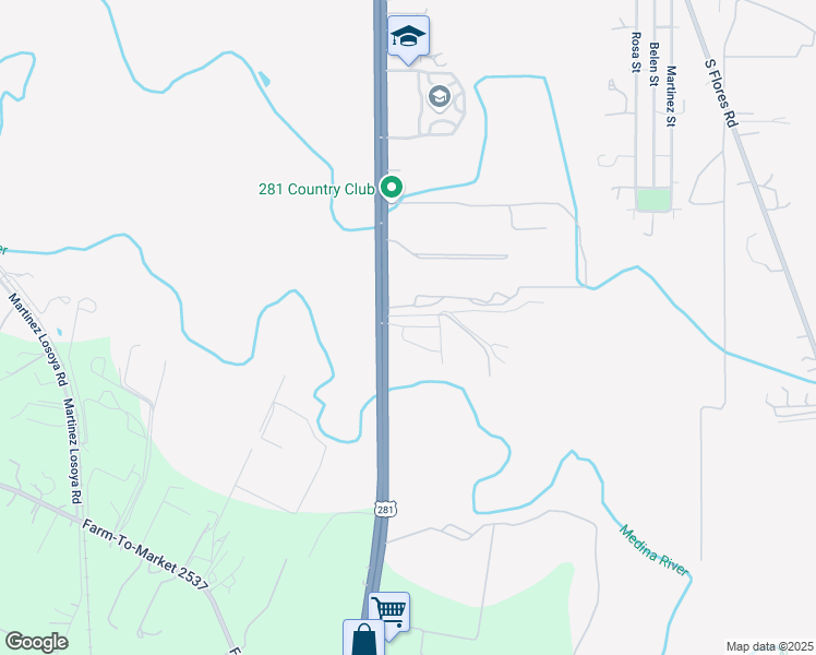 map of restaurants, bars, coffee shops, grocery stores, and more near 16828 U.S. 281 in San Antonio