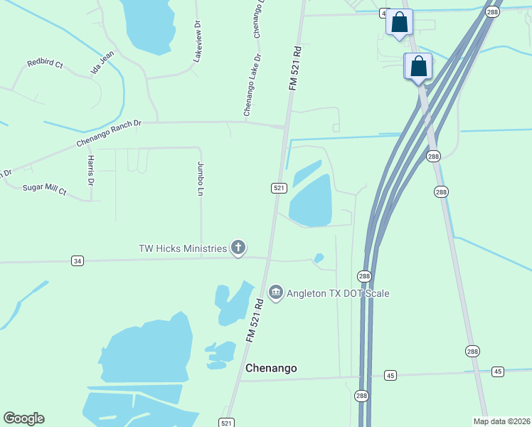 map of restaurants, bars, coffee shops, grocery stores, and more near 23302 FM 521 Road in Angleton