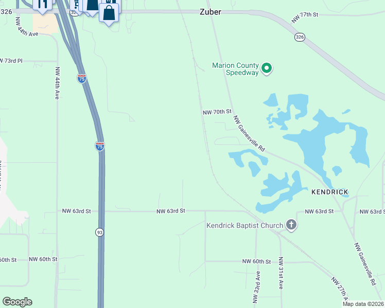 map of restaurants, bars, coffee shops, grocery stores, and more near 6732 Northwest 35th Avenue Road in Ocala