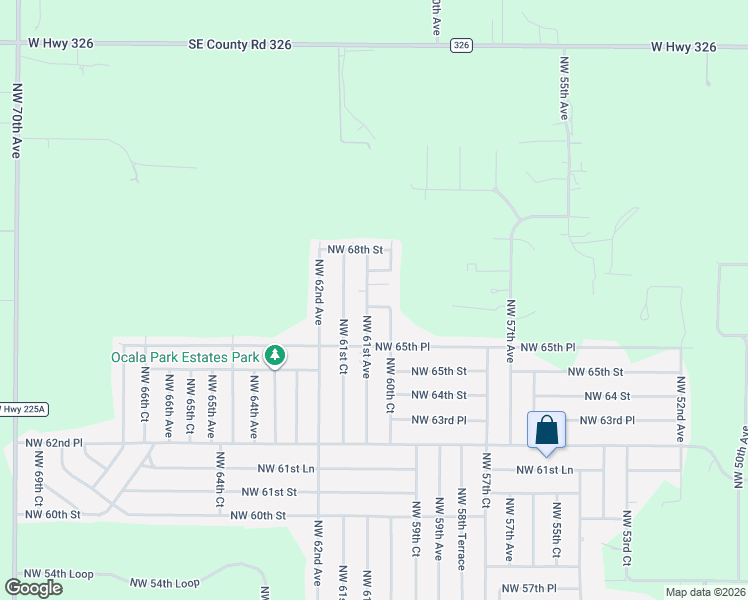 map of restaurants, bars, coffee shops, grocery stores, and more near 6691 Northwest 61st Avenue in Ocala