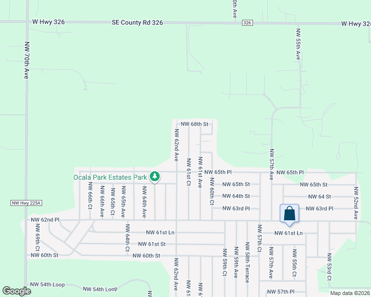 map of restaurants, bars, coffee shops, grocery stores, and more near 6690 Northwest 61st Court in Ocala