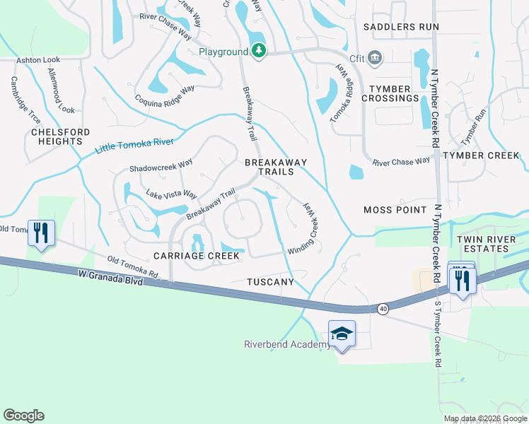 map of restaurants, bars, coffee shops, grocery stores, and more near 39 Forest View Way in Ormond Beach