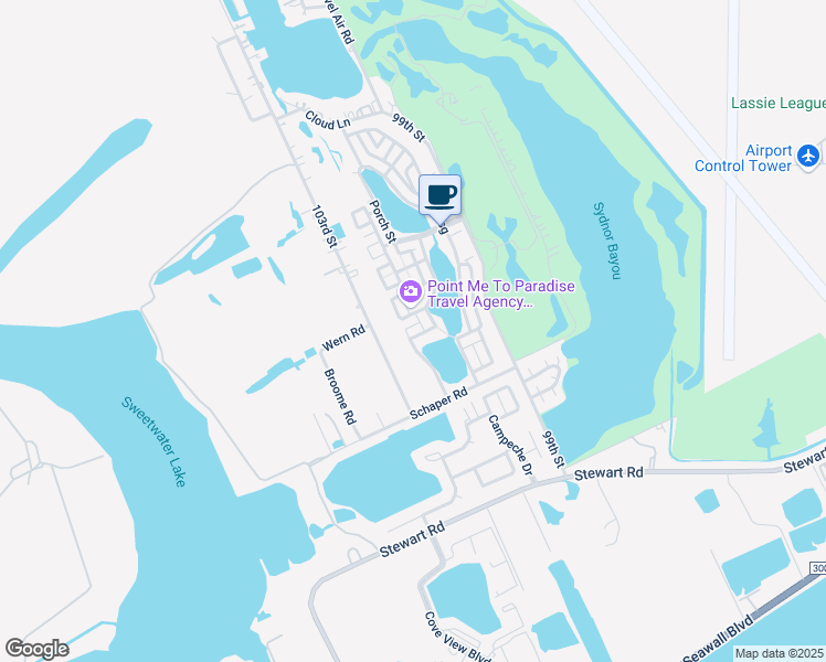 map of restaurants, bars, coffee shops, grocery stores, and more near 14 Gentry Lane in Galveston