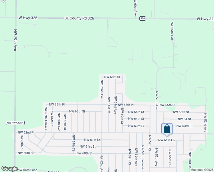 map of restaurants, bars, coffee shops, grocery stores, and more near 6690 Northwest 61st Court in Ocala