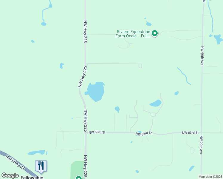 map of restaurants, bars, coffee shops, grocery stores, and more near 7085 Northwest Highway 225 in Ocala