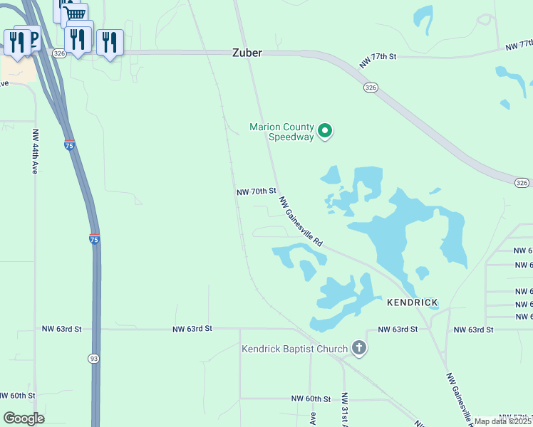 map of restaurants, bars, coffee shops, grocery stores, and more near 6900 Northwest Gainesville Road in Ocala