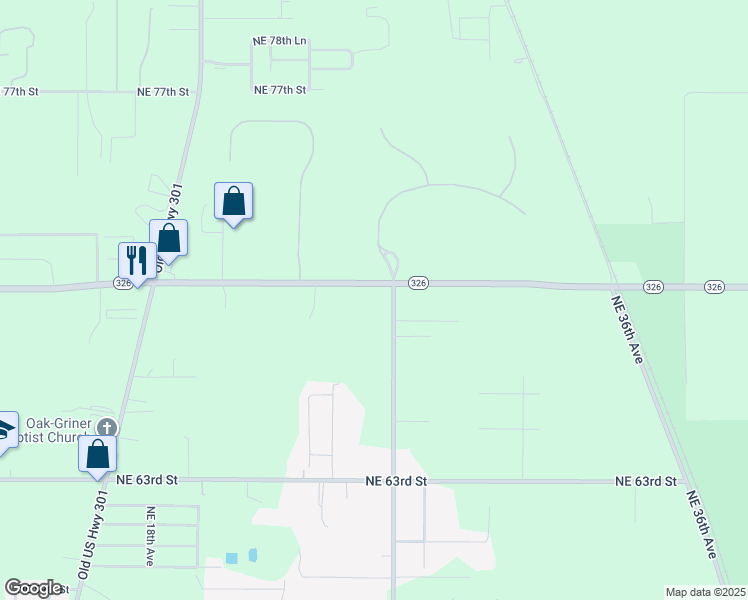 map of restaurants, bars, coffee shops, grocery stores, and more near 2442 Northeast 70th Street in Ocala