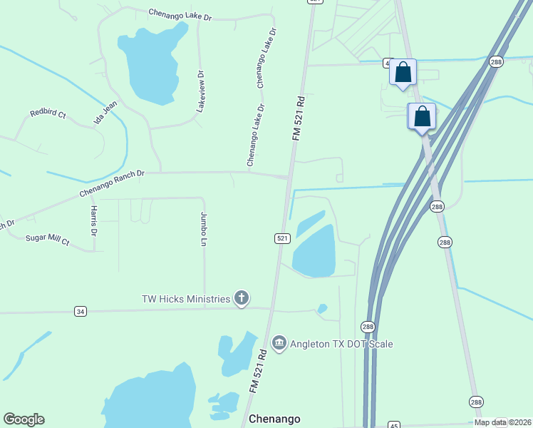 map of restaurants, bars, coffee shops, grocery stores, and more near 23102 FM 521 Road in Angleton
