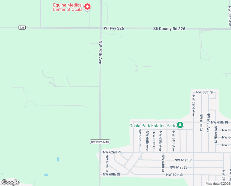 map of restaurants, bars, coffee shops, grocery stores, and more near 6975 Northwest Highway 225A in Ocala
