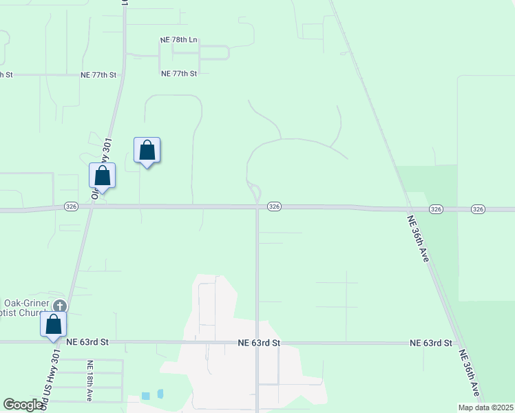 map of restaurants, bars, coffee shops, grocery stores, and more near 2442 Northeast 70th Street in Ocala