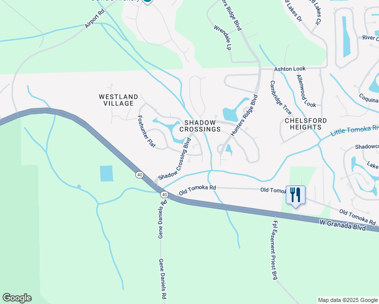 map of restaurants, bars, coffee shops, grocery stores, and more near 7 Meadow Ridge View in Ormond Beach