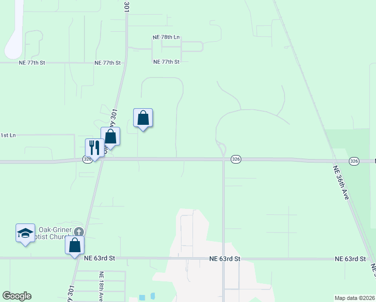map of restaurants, bars, coffee shops, grocery stores, and more near 2250 Oak Road in Ocala