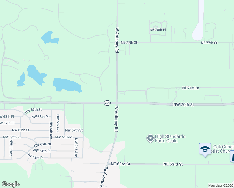 map of restaurants, bars, coffee shops, grocery stores, and more near 7103 West Anthony Road in Ocala