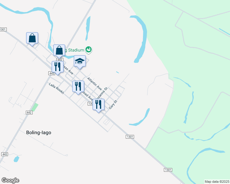 map of restaurants, bars, coffee shops, grocery stores, and more near 903 Vacuum Avenue in Boling-Iago