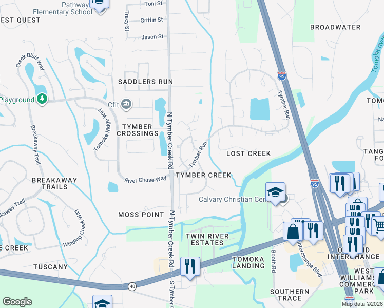 map of restaurants, bars, coffee shops, grocery stores, and more near 21 Waterford Court in Ormond Beach